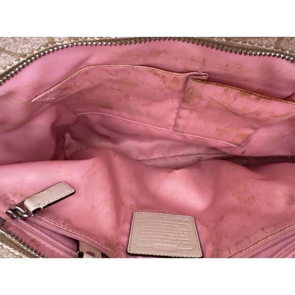 For Repair- Vintage COACH CHELSEA HERITAGE F14477 Leather Signature Tote Handbag - Picture 12 of 16